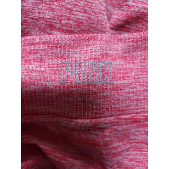 PINK Quarter Zip Pullover Athletic Top Long Sleeve Red Heathered - Picture 7 of 9